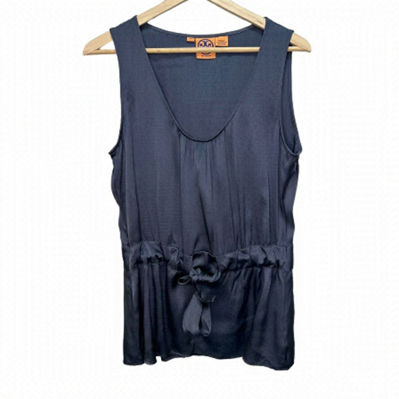 Tory Burch Silk Sleeveless Top with Tie Waist Size 12 - Picture 1 of 13